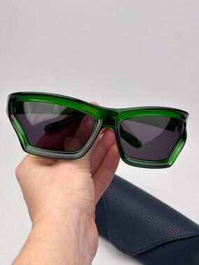 Loewe x PAULA'S IBIZA Men Sunglasses – Transparent Dark Green/Smoke LW40143U 98A